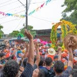 Familias participan en tradicional recorrido de Santo Domingo de Abajo